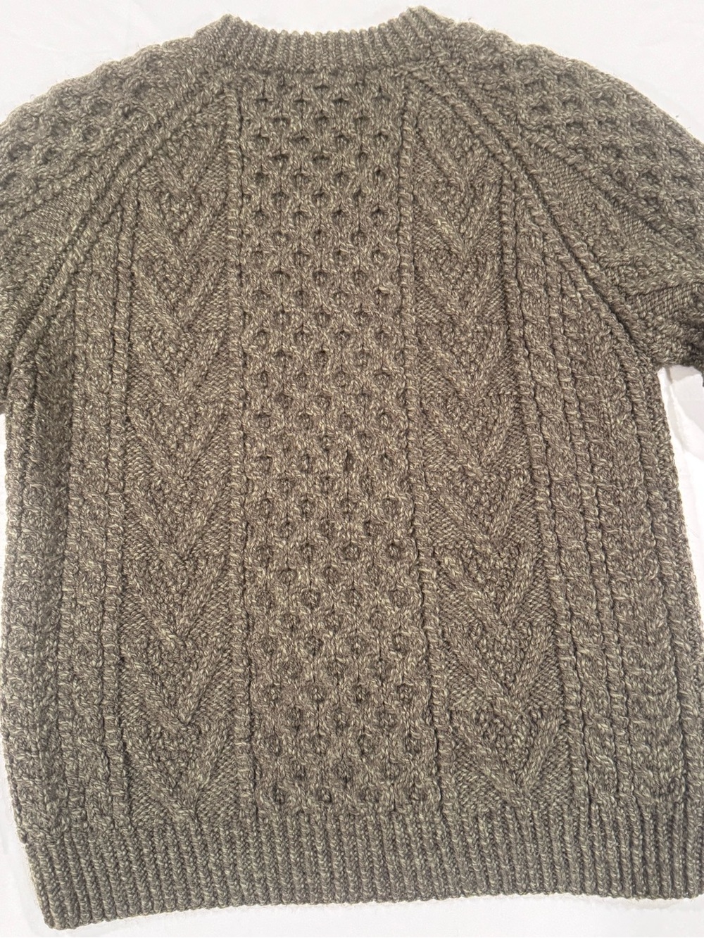 Classic Olive Cable-Knit Crewneck Sweater - Picture 5 of 11